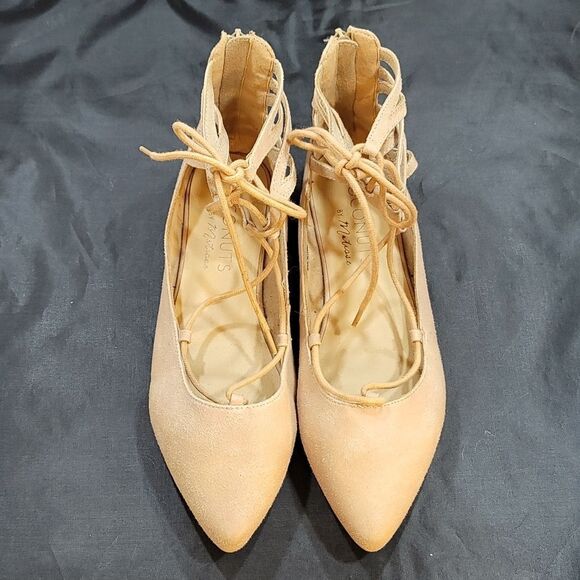 BRAND NEW COCONUT BY MATISSE POINTED TOE LACE UP WOMEN'S BALLET FLAT SHOE - Picture 3 of 14